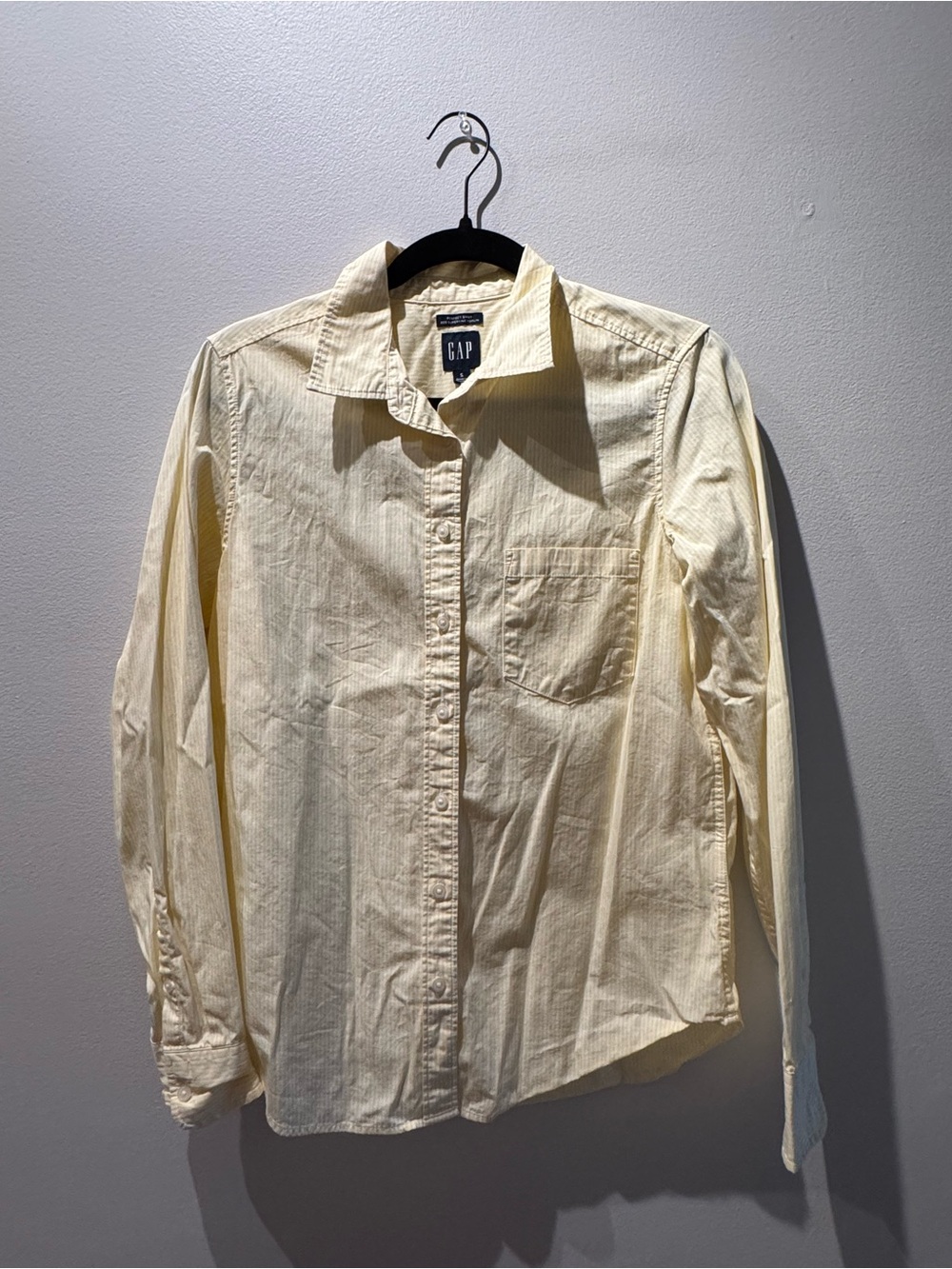 Gap Pastel Yellow Perfect Shirt 80s Superfine Poplin Button Down Shirt